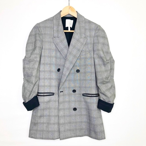 Joie Plaid academia, double breasted blazer - Picture 1 of 11